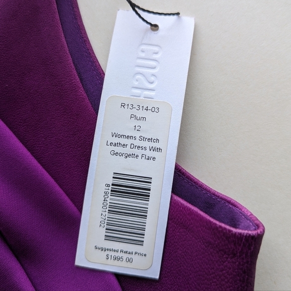 RARE Cushnie et Ochs Criss-cross Leather Bodice Mini Pleated Silk Skirt Orchid - Picture 6 of 10